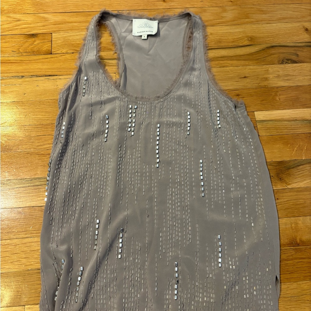 Madison Marcus Women’s Gray Sequin Tank Top Size S